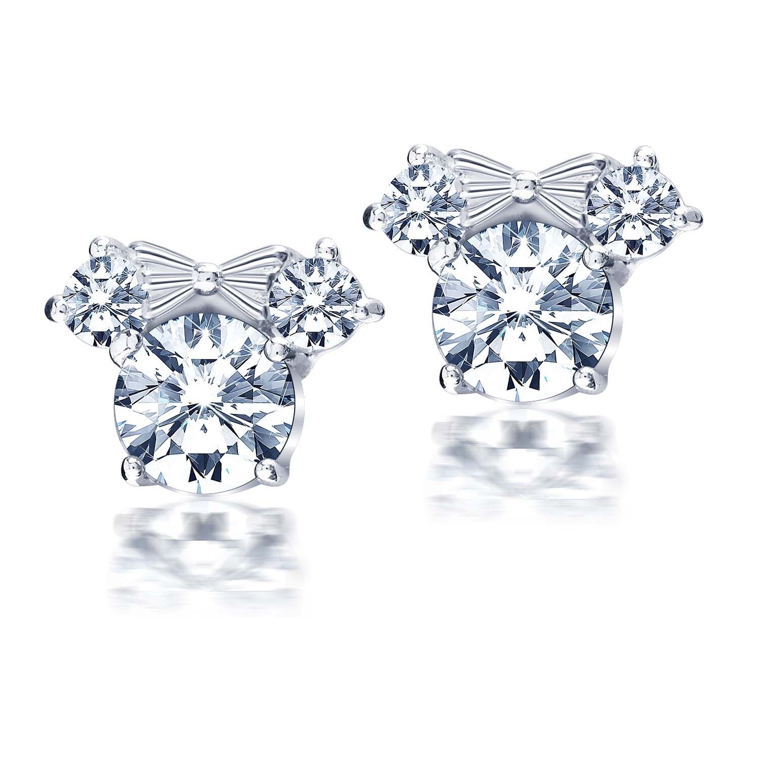 925 Sterling Silver Ear Halo CZ Brilliance Sparkling Stud Earrings for Women