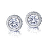 925 Sterling Silver Halo CZ Diamond like Brilliance Sparkling Braided Round Stud Earrings for Women