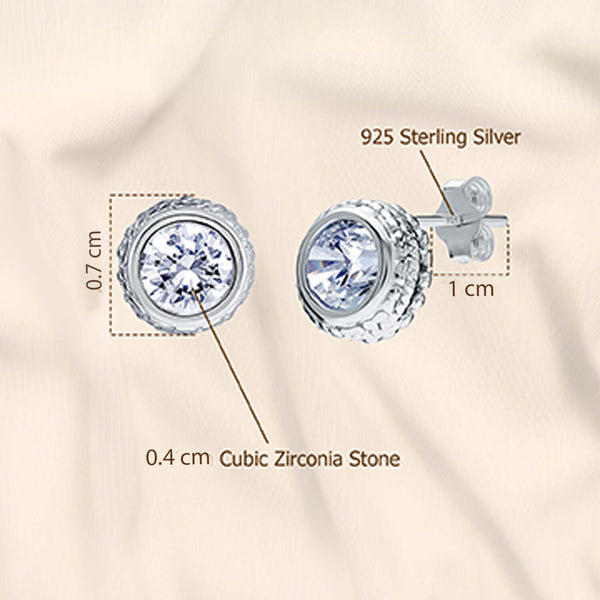 925 Sterling Silver Halo CZ Diamond like Brilliance Sparkling Braided Round Stud Earrings for Women