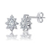 925 Sterling Silver CZ Diamond like Brilliance Sparkling Flower Ear Stud Earrings for Women