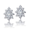 925 Sterling Silver CZ Diamond like Brilliance Sparkling Flower Ear Stud Earrings for Women