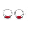 925 Sterling Silver Enamel Hoop Earrings for Girls