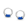 925 Sterling Silver Enamel Hoop Earrings for Girls