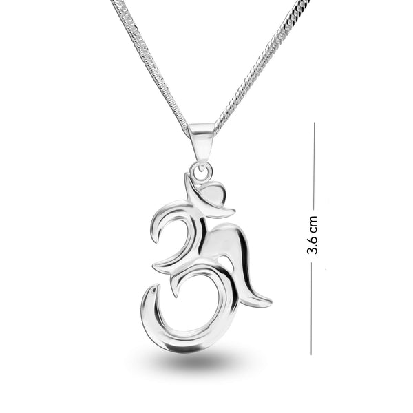 925 Sterling Silver Om Pendant Necklace for Men