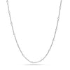 925 Sterling Silver Italian Ball Bead Station Chain Necklace for Women and Teen