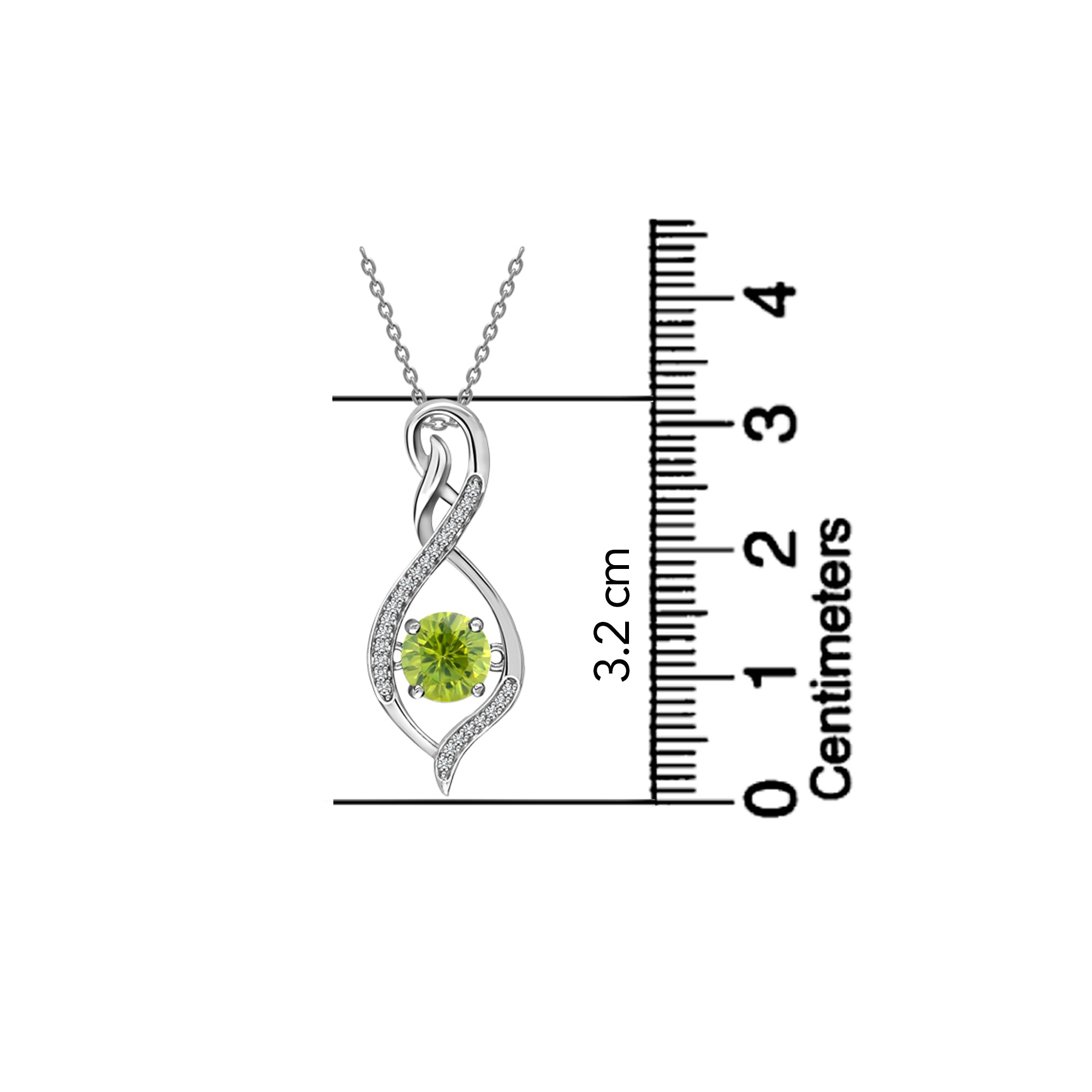 925 Sterling Silver Infinity Birthstone Pendant Necklace for Women