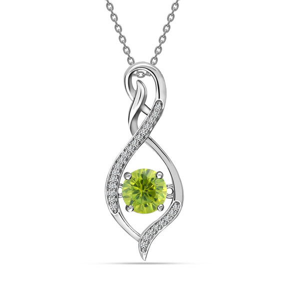 925 Sterling Silver Infinity Birthstone Pendant Necklace for Women