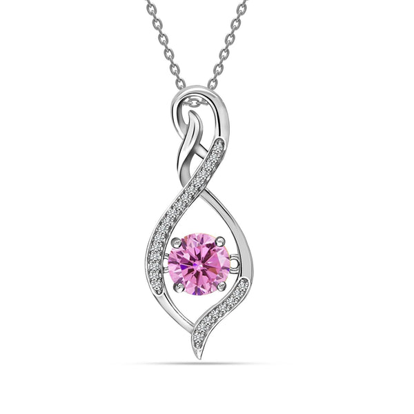 925 Sterling Silver Infinity Birthstone Pendant Necklace for Women