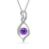 925 Sterling Silver Infinity Birthstone Pendant Necklace for Women