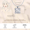 925 Sterling Silver Cubic Zirconia Diamond-Like Sparkling Elegant Square Shape Pendant Necklace for Women