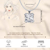 925 Sterling Silver Cubic Zirconia Diamond-Like Sparkling Elegant Square Shape Pendant Necklace for Women