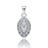 925 Sterling Silver Halo Cubic Zirconia Diamond like Brilliance Sparkling Marquise Pendant Necklace for Women