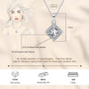 925 Sterling Silver Halo Cubic Zirconia Diamond like Brilliance Sparkling Square Shape Pendant Necklace for Women