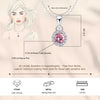 925 Sterling Silver Halo Pink Cubic Zirconia Diamond like Brilliance Sparkling Pendant Necklace for Women