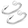 925 Sterling Silver Open Adjustable Ball & Bar Cone Toe Ring For Women