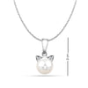 925 Sterling Silver Simulated Cat Pendant Necklace for Women