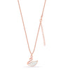 925 Sterling Silver Rose Gold Plated Mother of Pearl Swan Pendant Necklace for Women and Girls