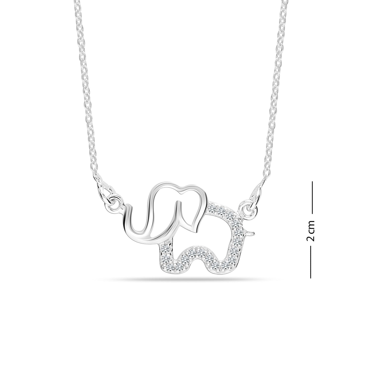 925 Sterling Silver CZ Elephant Necklace for Women Teen