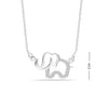 925 Sterling Silver CZ Elephant Necklace for Women Teen