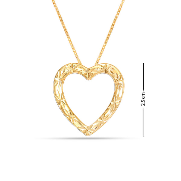 925 Sterling Silver 18K Gold-Plated Diamond-Cut Heart Reversible Necklace for Women Teen