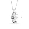 925 Sterling Silver Caviar Bead Seahorse Pendant Necklace for Women Teen