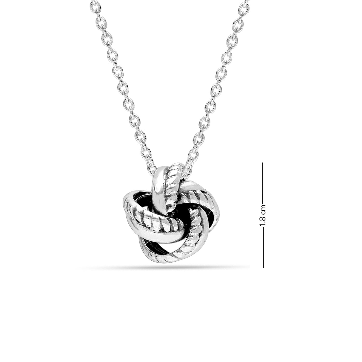 925 Sterling Silver Italian Love Knot Pendant Necklace