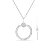 925 Sterling Silver Cubic Zirconia Texture O Charm Pendant Necklace for Women Teen