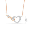 925 Sterling Silver Two-Tone Infinity Cubic Zirconia Heart Pendant Necklace for Teen Women