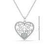 925 Sterling Silver Filigree Heart Pendant Necklace for Women Teen