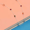 925 Sterling Silver Created Multi-Gem Station Necklace for Women