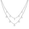 925 Sterling Silver Italian Design Multi Row Disc Hypoallergenic Multi strand charm necklace for Women