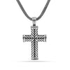 925 Sterling Silver Antique  Chevron Cross Pendant Popcorn Chain Necklace for Men Boys