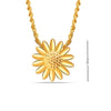 925 Sterling Silver 14K Gold-Plated English Daisy Sun Flower Pendant Necklace for Women