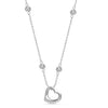 925 Sterling Silver CZ Open Heart Pendant Necklace for Women