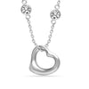 925 Sterling Silver CZ Open Heart Pendant Necklace for Women