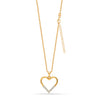 925 Sterling Silver Gold Plated CZ Open Heart Pendant Necklace for Women and Girls