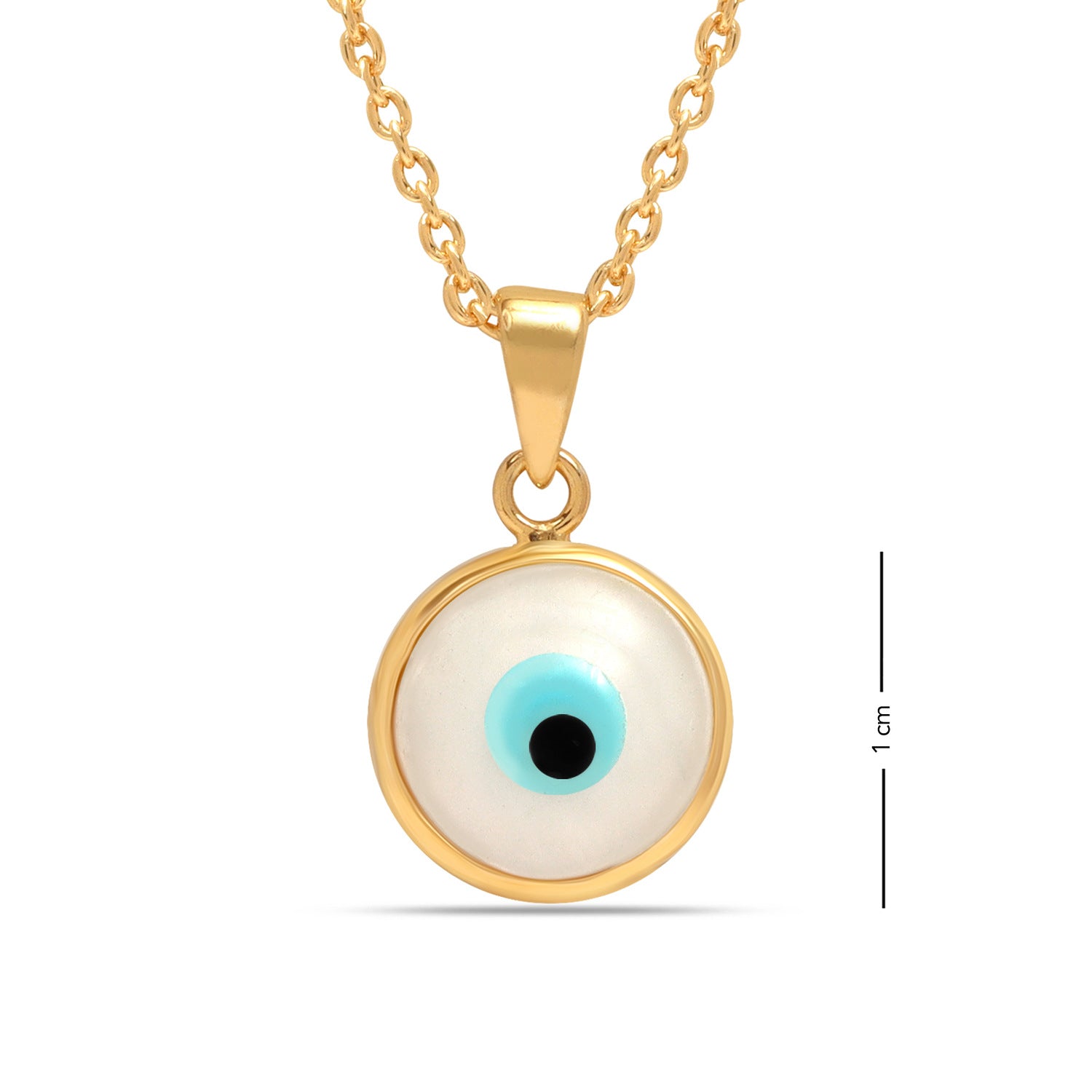 925 Sterling Silver 14K Gold Plated Evil Eye Protection Charm Pendant Necklace for Women Teen