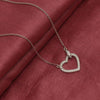 925 Sterling Sliver Rhodium Plated CZ Heart Pendant Necklace for Women Teen