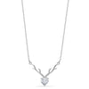 925 Sterling Silver Italian Design CZ Deer Heart Pendant Necklace for Women Teen