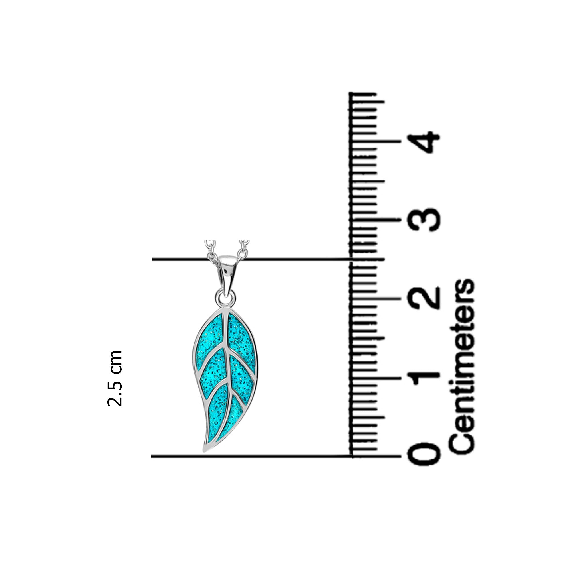 925 Sterling Silver Mystic Blue Leaf Pendant Inspired by Nature Necklace for Women Teen