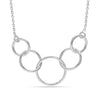 925 Sterling Silver Interlocking Infinity Five Rings Circles Necklace for Women Teen
