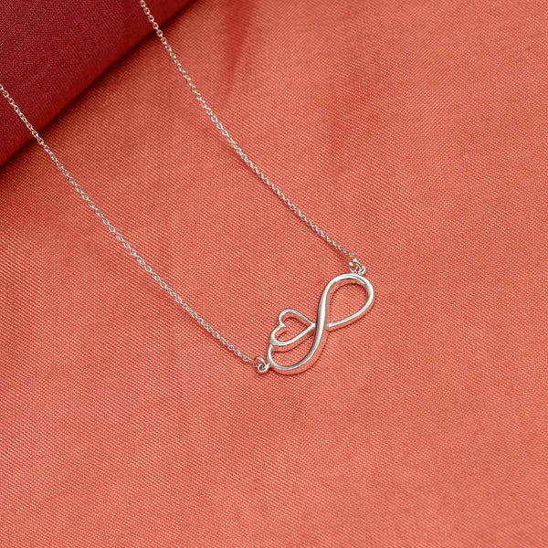 925 Sterling Silver Infinity Love Heart Shape Pendant Necklace for Women Teen and Girls