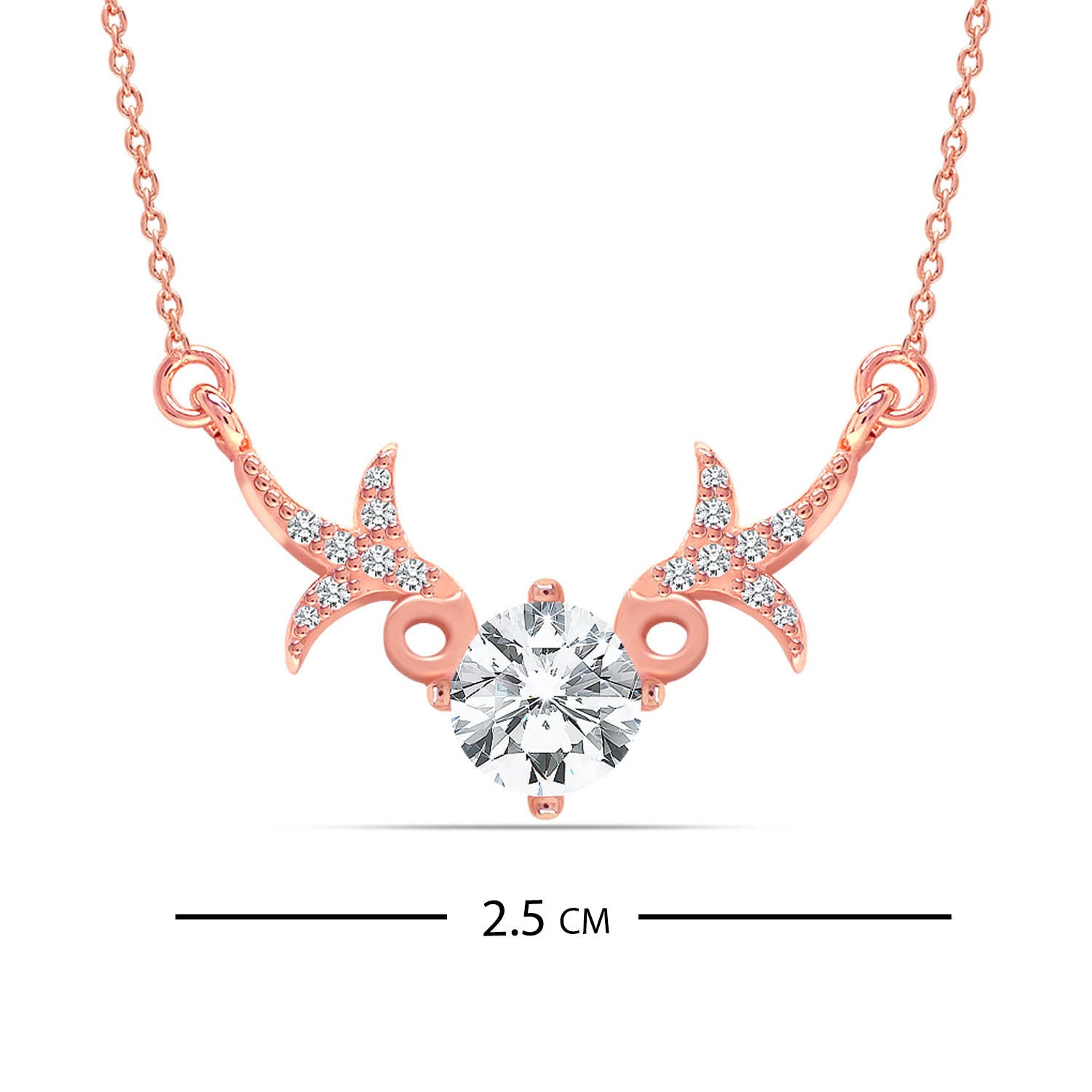 925 Sterling Silver Rose Gold Plated Dear Love Mangalsutra Necklace for Women