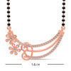 925 Sterling Silver 14K Rose Gold Plated Cubic Zirconia Flower Binding Love Studded Mangalsutra for Women