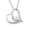 925 Sterling Silver Birthstone I Love You to The Moon and Back Love Heart Pendant Necklace for Women