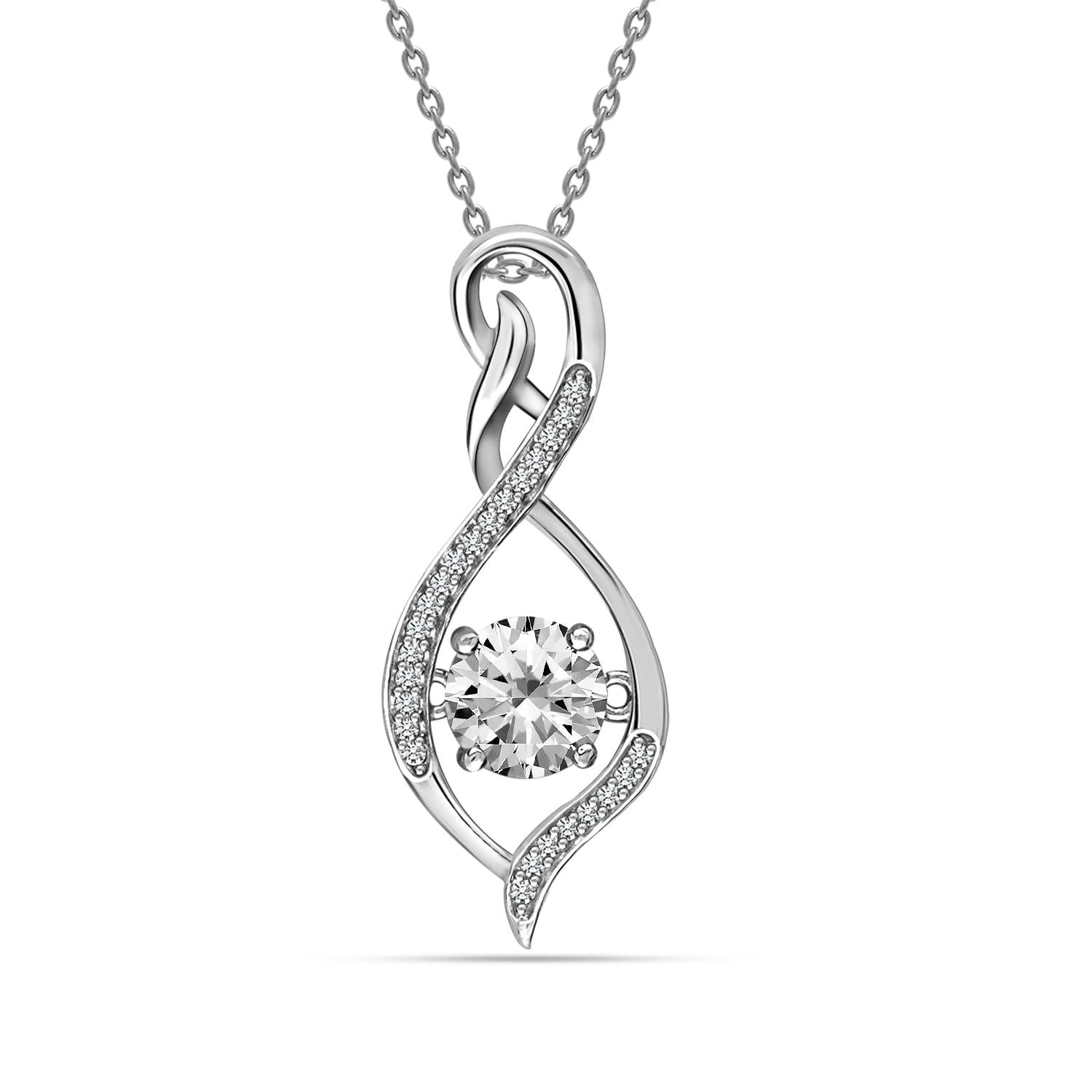 925 Sterling Silver Infinity Birthstone Pendant Necklace for Women