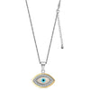 925 Sterling Silver Mother of Pearl CZ Evil Eye Pendant Box Chain Necklace Trendy Jewellery for Women Teen