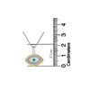 925 Sterling Silver Mother of Pearl CZ Evil Eye Pendant Box Chain Necklace Trendy Jewellery for Women Teen