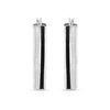 925 Sterling Silver Black Glitter Hoop Earrings for Women 30 MM