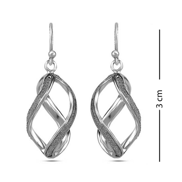 925 Sterling Silver Twist Wave Dangler Earrings for Women 37 MM